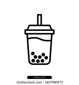 bubble drink icon vector logo template in trendy style