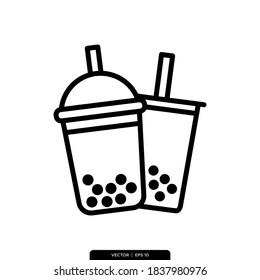 bubble drink icon vector logo template in trendy style