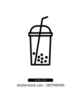 bubble drink icon vector logo template in trendy style