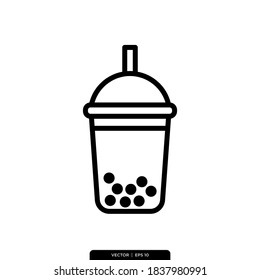 bubble drink icon vector logo template in trendy style