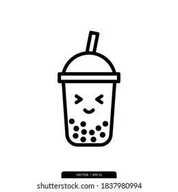 bubble drink icon vector logo template in trendy style