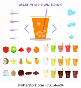 bubble drink juice creator for apps design