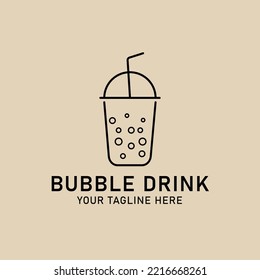 Bubble drink line art logo, icon and symbol, vector illustration design