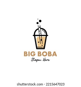 Bubble Drink Logo Design Concept Vector. Boba Drink Logo Template. Sweet Drink Logo Concept
