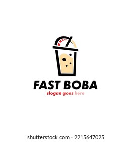 Bubble Drink Logo Design Concept Vector. Boba Drink Logo Template. Sweet Drink Logo Concept