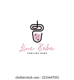 Bubble Drink Logo Design Concept Vector. Boba Drink Logo Template. Sweet Drink Logo Concept
