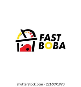 Bubble Drink Logo Design Concept Vector. Boba Drink Logo Template. Sweet Drink Logo Concept