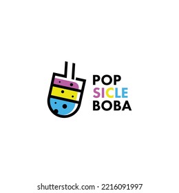 Bubble Drink Logo Design Concept Vector. Boba Drink Logo Template. Sweet Drink Logo Concept