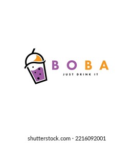 Bubble Drink Logo Design Concept Vector. Boba Drink Logo Template. Sweet Drink Logo Concept