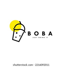 Bubble Drink Logo Design Concept Vector. Boba Drink Logo Template. Sweet Drink Logo Concept