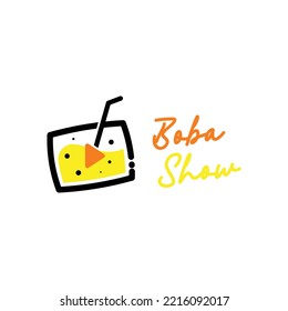 Bubble Drink Logo Design Concept Vector. Boba Drink Logo Template. Sweet Drink Logo Concept