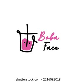 Bubble Drink Logo Design Concept Vector. Boba Drink Logo Template. Sweet Drink Logo Concept