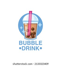 bubble drink logo on white background vector illustration