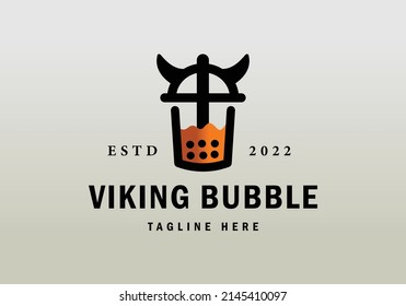 Bubble drink logo, suitable for beverage brands, cafes, and others.