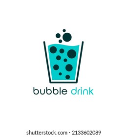 Bubble drink logo template vector icon design