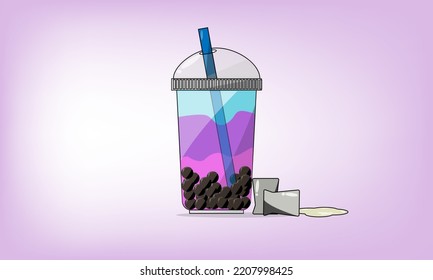 Bubble drink pearl boba vector art