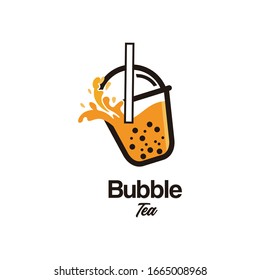 bubble drink tea logo icon graphic template