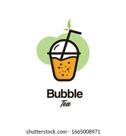 bubble drink tea logo icon graphic template