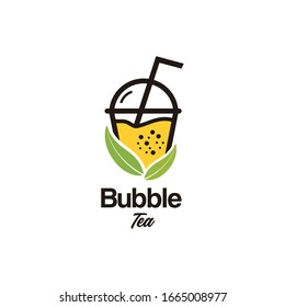 bubble drink tea logo icon graphic template