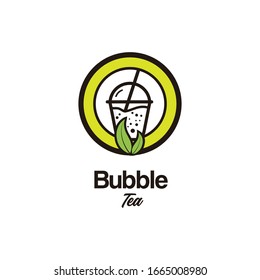 bubble drink tea logo icon graphic template