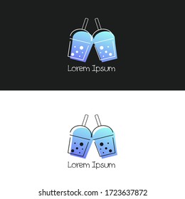 Bubble drink tea logo icon illustration colorful eps 10