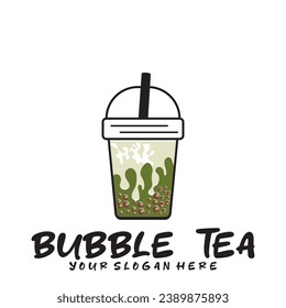 Bubble drink tea logo icon graphic template
