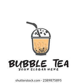 Bubble drink tea logo icon graphic template