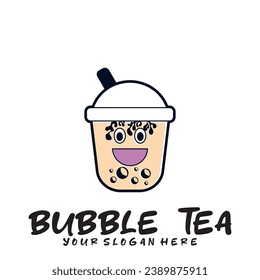 Bubble drink tea logo icon graphic template