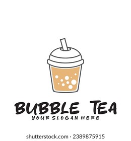 Bubble drink tea logo icon graphic template