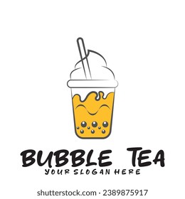 Bubble drink tea logo icon graphic template