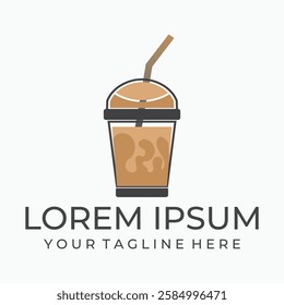 Bubble drink tea logo icon graphic template