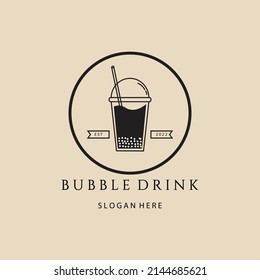 Logo, Symbol und Symbol von Bubble Drink Vintage, mit Emblem für Vektorgrafik