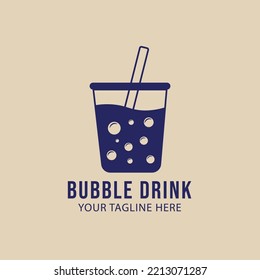Bubble drink vintage logo, icon and symbol, vector illustration design