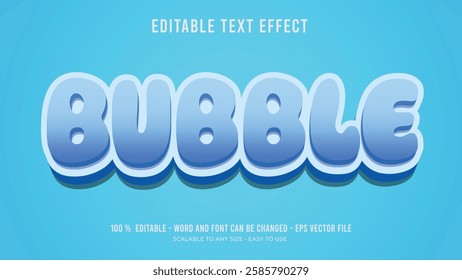 bubble editable text effect,buble editable 3d text