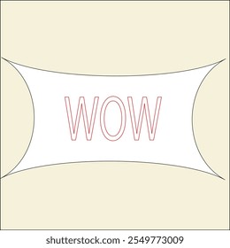 bubble element with word wow in simple background