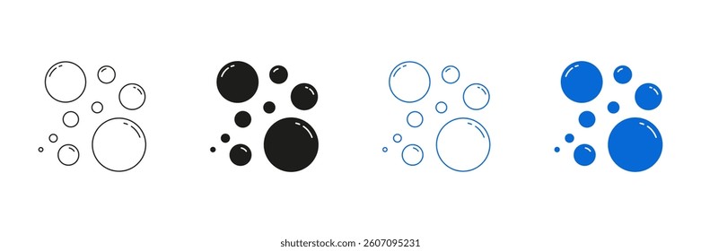 Bubble Elements Line And Solid Icon Set. Bubble Shapes Symbol Collection. Isolated Vector Illustration.