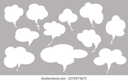 bubble empty cloud white, chatting dialog, empty frame
