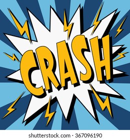 Bubble with Expression Crash in Vintage Comics Style. Vector illustration