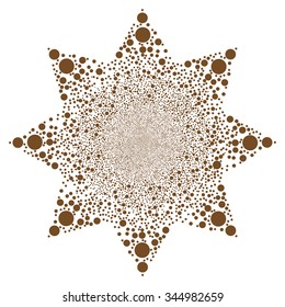 Bubble Fireworks Flower vector illustration. Style is brown flat spheres, white background.
