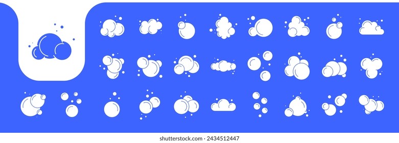 bubble foam set collection icon design vector