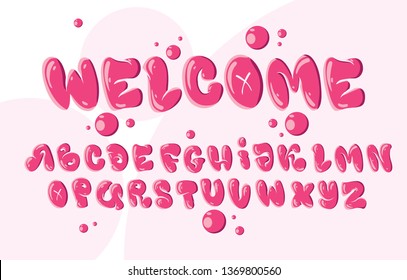 Bubble Font Or Alphabet. ABC. Vector Typography