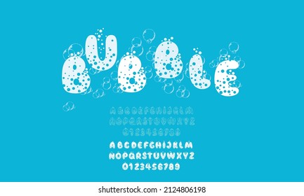 Bubble  Font Design, Alphabet Letters.