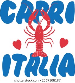 Bubble font Italia lobster pasta pizza doodle trending cute Europe artwork