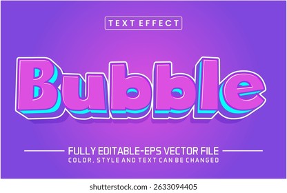 Efeito de texto de fonte em bolhas editável