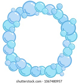 Bubble frame, place for text from blobs, soap blister bounding box, foam border, vector