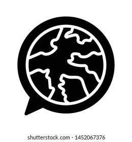 bubble globe glyph flat vector icon