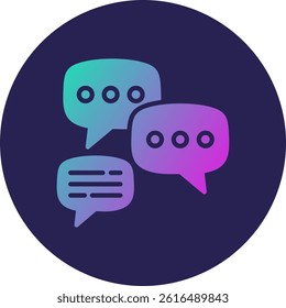 Bubble Glyph Circle Gradient Icon