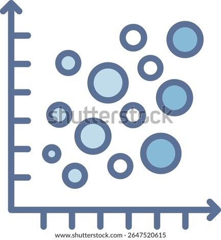 Bubble Graph Filled Blue Tone Icon