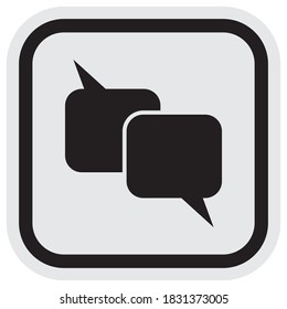 bubble, gray frame, vector icon