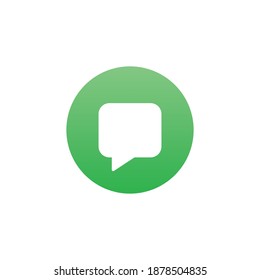 bubble green chat box, social media simple icon 